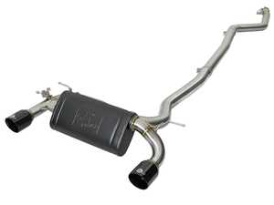 ES#3236302 - 49-36334-B - AFE Mach Force-Xp Cat-Back Exhaust - Black Gloss Tips - Mandrel-bent stainless steel with gloss black tips - +14hp +13lb/ft - AFE - BMW
