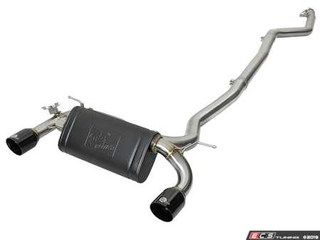 ES#3236302 - 49-36334-B - AFE Mach Force-Xp Cat-Back Exhaust - Black Gloss Tips - Mandrel-bent stainless steel with gloss black tips - +14hp +13lb/ft - AFE - BMW