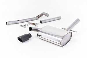ES#3984371 - MCXVW223 - Cat-Back Exhaust System - Non-Resonated - Cerakote Black Oval Tips - 2.25" stainless steel with single black oval cerakote tips - Milltek Sport - Volkswagen