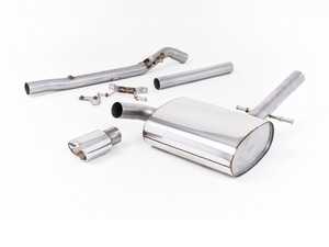 ES#3984380 - MCXVW222 - Cat-Back Exhaust System - Non-Resonated - Polished Oval Tips - 2.25" stainless steel with single polished oval tips - Milltek Sport - Volkswagen