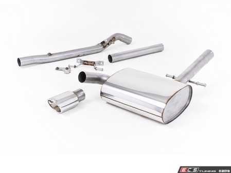 ES#3984380 - MCXVW222 - Cat-Back Exhaust System - Non-Resonated - Polished Oval Tips - 2.25" stainless steel with single polished oval tips - Milltek Sport - Volkswagen