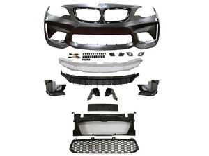 ES#3970980 - 22ECSF22M2FT - M2 Style Front Bumper  - Add the upgraded M2 aggressive look to your BMW! Primed and ready to paint. - ECS - BMW