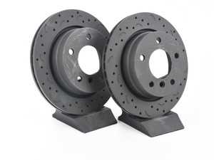 ES#3571150 - HTC4736 - E36 Rear Talon Cross Drilled & Slotted Brake Rotors - Pair (280x10) - (NO LONGER AVAILABLE) - Upgrade to a slotted / cross-drilled rotor for improved braking - Hawk - BMW