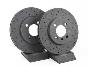 ES#3571121 - HTC4656 - E30 Front Talon Cross Drilled & Slotted Brake Rotors - Pair (260x22) - Upgrade to a slotted / cross-drilled rotor for improved braking - Hawk - BMW