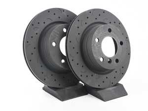 ES#3571100 - HTC4503 - Rear Talon Cross Drilled & Slotted Brake Rotors - Pair (300x20mm) - Upgrade to a slotted / cross-drilled rotor for improved braking - Hawk - BMW