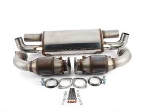 ES#3057207 - 243304 - 996 Turbo / GT2 Performance Turbo-Back Exhaust System - Includes performance high flow Catalytic Converters, and Performance Muffler - Supersprint - Porsche