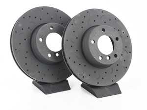 ES#3571192 - HTC4790 - Front Talon Cross Drilled & Slotted Brake Rotors - Pair (324x30) - Upgrade to a slotted / cross-drilled rotor for improved braking - Hawk - BMW