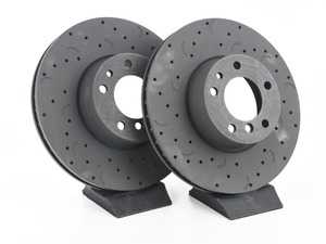 ES#3571131 - HTC4690 - Front Talon Cross Drilled & Slotted Brake Rotors - Pair (324x30) - Upgrade to a slotted / cross-drilled rotor for improved braking - Hawk - BMW
