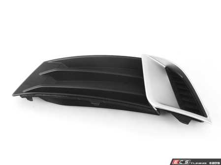 ES#3180787 - 8V58076719B9 - Lower Bumper Grille - Satin Black/Alu Matte - Left - Keep your exterior looking clean - Genuine Volkswagen Audi - Audi