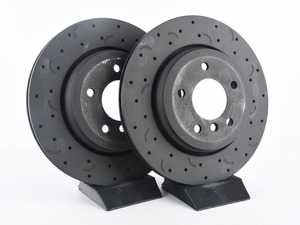 ES#3571187 - HTC4783 - Rear Talon Cross Drilled & Slotted Brake Rotors - Pair (320x22) - Upgrade to a slotted / cross-drilled rotor for improved braking - Hawk - BMW