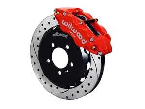 ES#3701007 - 140-12789-DR - Wilwood superlite 6 Piston Radial Front Kit 12.88in Drilled Red - Featuring 6 piston calipers, 2 piece slotted & drilled rotors, and performance brake pads - Wilwood - Audi Volkswagen