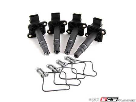 ES#7536 - 06a998000 - Coil Pack Ignition Solution - Stage I - Includes four OE VW/Audi Hitachi "E" style ignition coils & OEM fasteners - Assembled By ECS - Audi Volkswagen