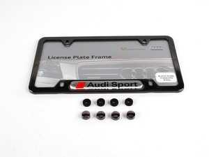 ES#1834183 - 8K0071801 - Audi Sport License Plate Frame - Black Pearl - (NO LONGER AVAILABLE) - Black plate frame featuring the Audi Sport logo - Genuine Volkswagen Audi - 