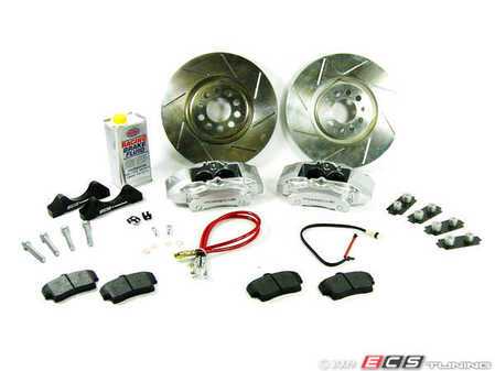 ES#1168 - MK4S2BBK-SSLT - Big Brake Kit - Silver Caliper - (KIT IS NO LONGER AVAILABLE) - Includes four piston Porsche Boxster caliper, caliper carrier, pads, sensors, exact-fit stainless steel lines, and hardware - ECS - 