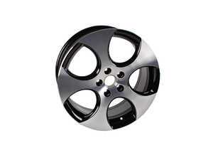 ES#2083356 - 1K0601025BAFZZ - 18" Detroit Wheel - Set Of Four - 18x7.5 ET51 5x112 alloys in black with polished face - Genuine Volkswagen Audi - Volkswagen