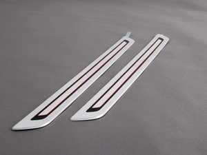 ES#2153930 - 5K4898537DFY1 - Front Door Sill Kit - Four Door - (NO LONGER AVAILABLE) - Get some "R" styling with this chrome brushed / red / matte door sill kit - Genuine European Volkswagen Audi - 