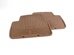 Rear All Weather Rubber Floor Mat Set - Beige
