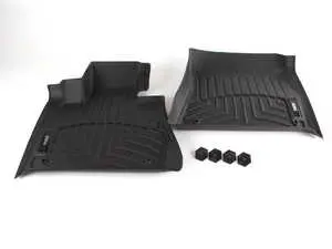 E53 X5 Front All Weather Rubber Floor Mat Set - Black