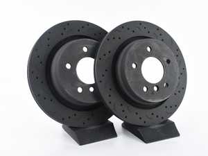 ES#3571142 - HTC4721 - Rear Talon Cross Drilled & Slotted Brake Rotors - Pair (312X20) - Upgrade to a slotted / cross-drilled rotor for improved braking - Hawk - BMW
