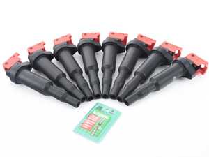 ES#4872334 - B50058KT - High-Performance Ignition Coil - Set Of 8 - Modified core windings offer increased spark for a faster and more efficient burn. - Bavarian Autosport - BMW