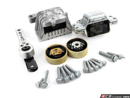 ES#2593518 - 1K0199855BBKT2 - Complete Drivetrain Mount Kit - Includes new engine/transmission mounts with hardware - Assembled By ECS - Audi