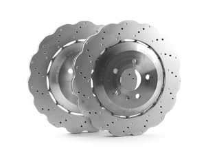 ES#2951459 - 4g8615601kt - Rear Brake Rotors - Pair (356x22) - Restore stopping power with scalloped style rotors - OEM - Audi