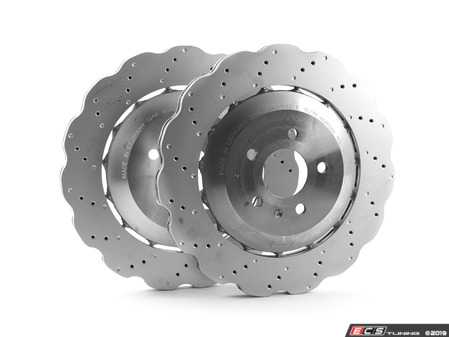 ES#2951459 - 4g8615601kt - Rear Brake Rotors - Pair (356x22) - Restore stopping power with scalloped style rotors - OEM - Audi