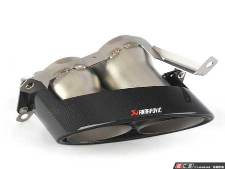 ES#3514387 - TP-CT/22 - Carbon Titanium Tail Pipe Set - Left Side - Replacement carbon/titanium left side tail pipe tip set for system S-AU/TI/2H - Akrapovic - Audi