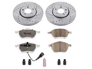 ES#3990463 - K898-26 - Power Stop Z26 Street Warrior Front Brake Kit (288mm) - A high-performance front axle upgrade featuring drilled & slotted rotors and extreme-temperature carbon-fiber ceramic pads. - Power Stop - Volkswagen