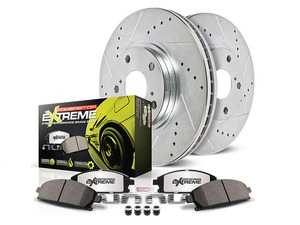 ES#3989954 - K528-26 - Power Stop Z26 Extreme Street Warrior Front Kit (288mm) - A direct-fit upgrade with drilled & slotted zinc-plated rotors and extreme-performance carbon-fiber ceramic pads. - Power Stop - Audi Volkswagen