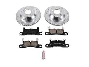 ES#3157460 - K5979 - Power Stop Z23 Evolution Sport Rear Brake Kit (330mm) - A performance rear axle upgrade package featuring precision cross-drilled & slotted rotors and low-dust carbon-fiber ceramic pads. - Power Stop - Volkswagen Porsche