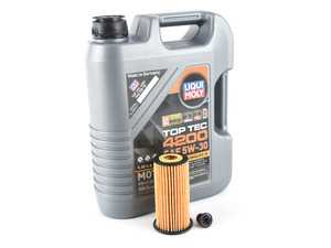 ES#3659069 - 95811546600KT1 - Liqui Moly TopTech 4200 Diesel Oil Service Kit (5w-30) - Includes Hengst Filter and LiquiMoly TopTech 4200 C30 Spec Oil - Assembled By ECS - Porsche