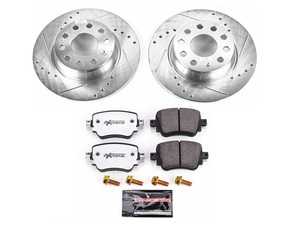 ES#3990249 - K7053-26 - Power Stop Z26 Street Warrior Rear Brake Kit (272mm) - A performance rear-wheel brake upgrade featuring drilled & slotted rotors and high-performance carbon-fiber ceramic pads. - Power Stop - Volkswagen