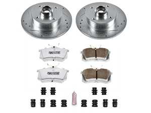 ES#3989886 - K369-26 - Power Stop Z26 Extreme Street Warrior Rear Brake Kit (226mm) - A direct-fit upgrade with drilled & slotted zinc-plated rotors and extreme-performance carbon-fiber ceramic pads. - Power Stop - Volkswagen
