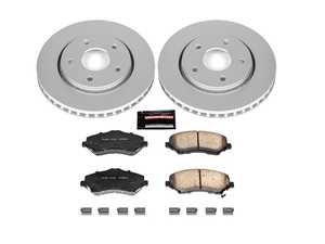 ES#3988873 - CRK3118 - Power Stop Z17 Evolution Coated Front Brake Kit (302mm) - An affordable, daily-driver stock replacement front axle kit featuring high-carbon smooth Geomet coated rotors and low-dust ceramic pads. - Power Stop - Volkswagen