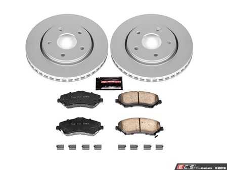 ES#3988873 - CRK3118 - Power Stop Z17 Evolution Coated Front Brake Kit (302mm) - An affordable, daily-driver stock replacement front axle kit featuring high-carbon smooth Geomet coated rotors and low-dust ceramic pads. - Power Stop - Volkswagen