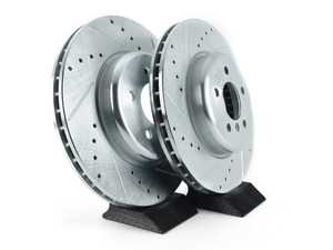 ES#3477498 - EBR1228XPR - Evolution Tru-Cast Drilled And Slotted Rotor Pair - Front (348x30) - Performance rotors built to cool quickly and prevent corrosion for years of rough us and abuse. - Power Stop - BMW