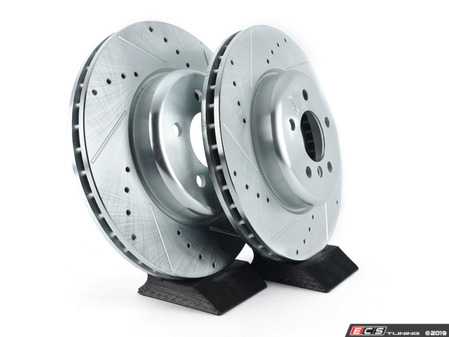 ES#3477498 - EBR1228XPR - Evolution Tru-Cast Drilled And Slotted Rotor Pair - Front (348x30) - Performance rotors built to cool quickly and prevent corrosion for years of rough us and abuse. - Power Stop - BMW