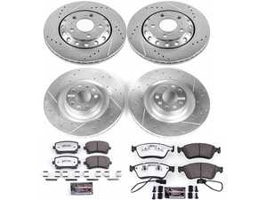 ES#3989889 - K4008-26 - Power Stop Z26 Street Warrior Front & Rear Brake Kit (360x34/310x22) - A complete performance brake upgrade featuring drilled & slotted rotors and high-performance carbon-fiber ceramic pads. - Power Stop - Audi Volkswagen