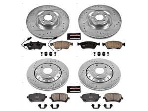 ES#3989888 - K4008 - Power Stop Z23 Evolution Sport Front & Rear Brake Kit (360x34/310x22) - A complete 4-wheel performance brake upgrade featuring drilled & slotted rotors and low-dust carbon-fiber ceramic pads. - Power Stop - Audi Volkswagen