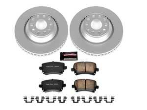 ES#3988943 - CRK4628 - Power Stop Z23 Evolution Sport Coated Rear Brake Kit (310x22) - A premium rear axle upgrade package featuring high-carbon smooth Geomet coated vented performance rotors and low-dust carbon-fiber ceramic pads. - Power Stop - Volkswagen