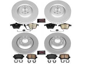 ES#3989005 - CRK5471 - Power Stop Z23 Evolution Sport Coated Front & Rear Brake Kit (345mm/310mm) - A premium complete 4-wheel upgrade package featuring high-carbon smooth Geomet coated performance rotors and low-dust carbon-fiber ceramic pads. - Power Stop - Volkswagen