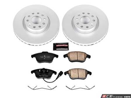 ES#3988855 - CRK2963 - Power Stop Z17 Evolution Coated Front Brake Kit (312mm) - A premium front axle refresh package featuring high-carbon smooth Geomet coated performance rotors and Z17 Clean Ride low-dust ceramic pads. - Power Stop - Audi Volkswagen