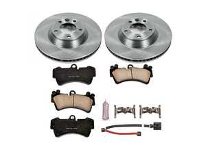 ES#3159174 - KOE4558 - Front Brake Service Kit Autospecialty OE Replacement - (350x34) - Stock replacement brake kit with hardware, featuring OE replacement brake rotors and ceramic pads - Power Stop - Audi Volkswagen Porsche