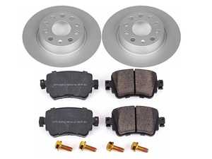 ES#3989232 - CRK7053 - Power Stop Z23 Evolution Sport Coated Rear Brake Kit (272mm) - A complete rear-wheel daily-driver upgrade featuring high-carbon smooth Geomet coated rotors and low-dust carbon-fiber ceramic pads. - Power Stop - Volkswagen