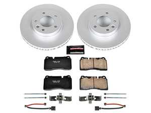 ES#3988950 - CRK4656 - Power Stop Z23 Evolution Sport Coated Front Brake Kit (330x32) - A complete front-wheel daily-driver upgrade featuring high-carbon smooth Geomet coated vented rotors and low-dust carbon-fiber ceramic pads. - Power Stop - Volkswagen