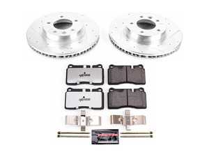 ES#3989930 - K4656-26 - Power Stop Z26 Street Warrior Front Brake Kit (330x32) - A complete performance rear brake upgrade featuring drilled & slotted solid rotors and high-performance carbon-fiber ceramic pads. - Power Stop - Volkswagen
