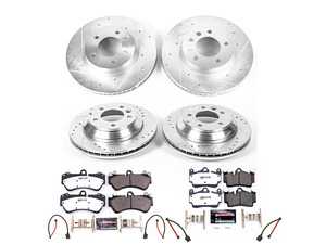 ES#3989904 - K4495-26 - Power Stop Z26 Street Warrior Front & Rear Brake Kit (330x32/330x28) - A complete performance brake upgrade featuring drilled & slotted rotors and high-performance carbon-fiber ceramic pads. - Power Stop - Volkswagen Porsche