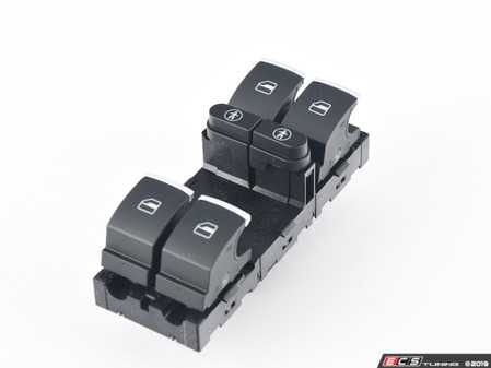 ES#2785905 - 7P6959857BXSH - Chrome Window Switch - Left - Found in the driver's door for operation of front and rear windows with child locks - Genuine Volkswagen Audi - Volkswagen