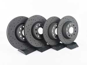 ES#3698553 - htc4898KT - Talon Front & Rear Cross Drilled & Slotted Brake Rotors - Upgrade to a slotted / cross-drilled rotor for improved braking - Hawk - Volkswagen